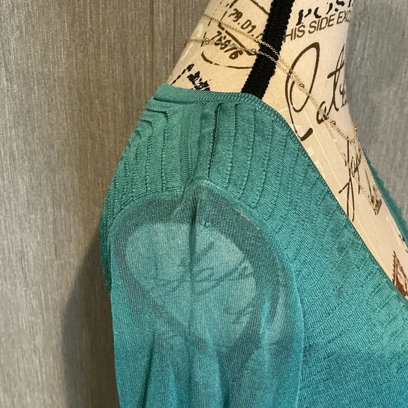 Escada Green Cardigan V-Neck Sweater Italian Size 36- In US Size Small/6 - Picture 5 of 11